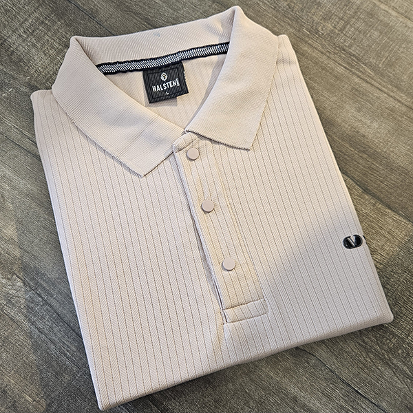 Halsten Craft Polo Cotton T-Shirt-L.Pink