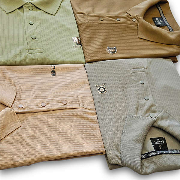 Halsten Craft Polo Cotton T-Shirt-Camel