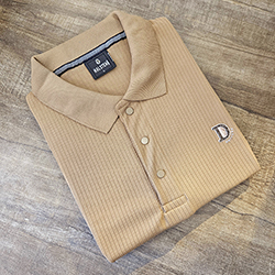 Halsten Craft Polo Cotton T-Shirt-Camel
